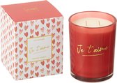 J-Line bougie parfumée 'Je T'aime' - rouge - large - 70H