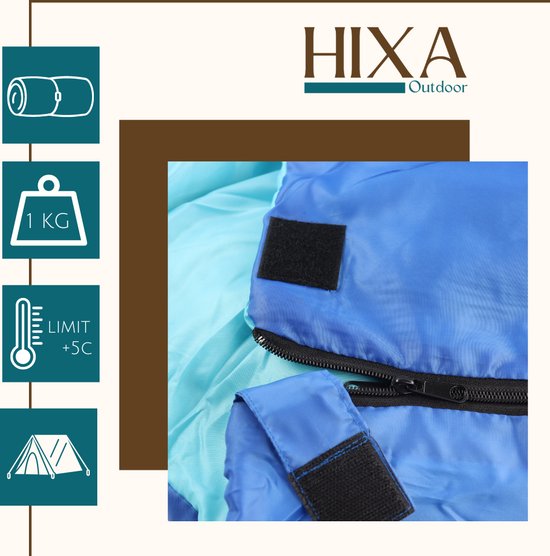 HIXA Mummy Slaapzakken Volwassenen - Blauw - 2 stuks - 210x80cm - Polyester van HIXA — afbeelding 5