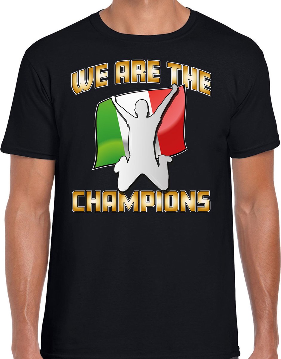 Bellatio Decorations Verkleed shirt voor heren - Italie - zwart - voetbal supporter - themafeest XL