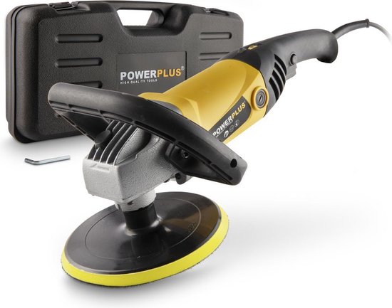 Powerplus elektrische haakse poliermachine POWX0474 - 1 200W - 180mm - power tool, auto-accessoire, met 7 acc.