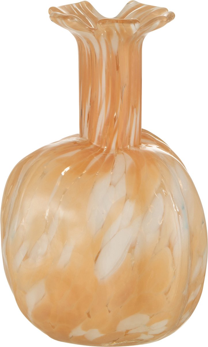 J-Line vaas Melissa - glas - beige - large - 23 cm hoog