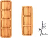 Dubbelpak eco-vriendelijke houten borden bamboe snack kommen 2-delige set