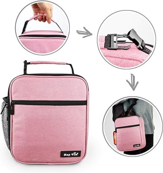 SHOP YOLO -lunchtas volwassenen-en Kinderen - thermo lunchbox - 6,5 Liter Coole - Stoere En Ruime Koeltas Bento-roze van SHOP YOLO — afbeelding 3