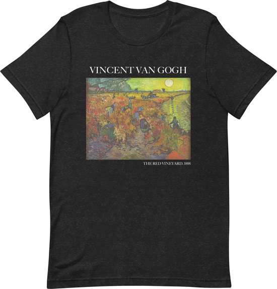 Vincent van Gogh 'De Rode Wijngaard' ("The Red Vineyard") Beroemd Schilderij T-Shirt | Unisex Klassiek Kunst T-shirt | Zwart Heather | M