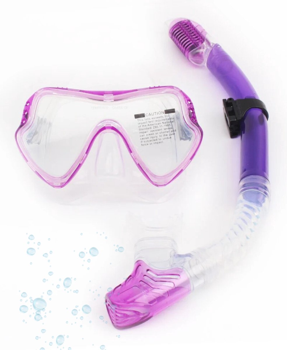 Actania Snorkelmasker - Volwassenen - Snorkel - Snorkelset - Duikbril - Full Face - Paars