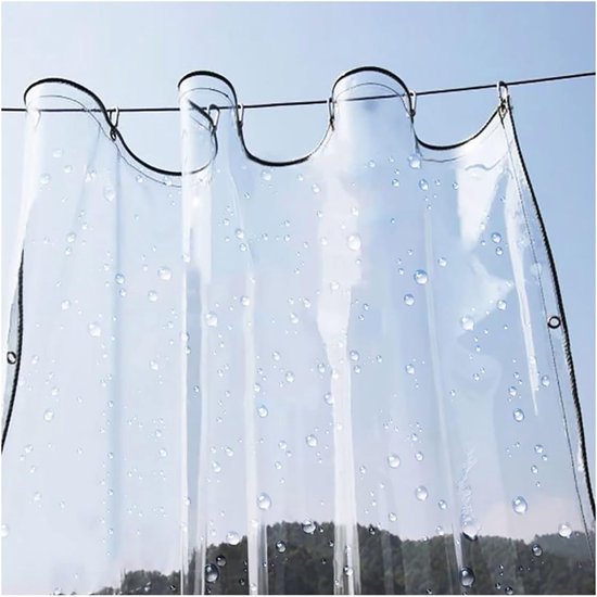 COVALL Doorzichtig zeil met oogjes, 3 x 4 m, kant-en-klare maat, 165 g/m², versterkt, transparant, waterdicht, scheurvast, winterbestendig, voor buiten, tuinmeubelen, regenbescherming, terras, carport