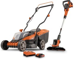 Dual Power Accu-grasmaaier en grastrimmer POWDPG75565 - Grasmaaier van 20 V en 340 mm Ø en grastrimmer van 20 V en 230 mm Ø, met accu en lader