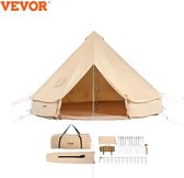 X-Qlusive Vevor - Tent - Kamperen - Canvas - Yurt - 4-6 Persoon - Bell Tent - Waterdicht - Glamping - 4 x 4 m