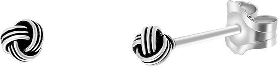 Lucardi - Boucles d'oreilles bouton argent 3mm Bali