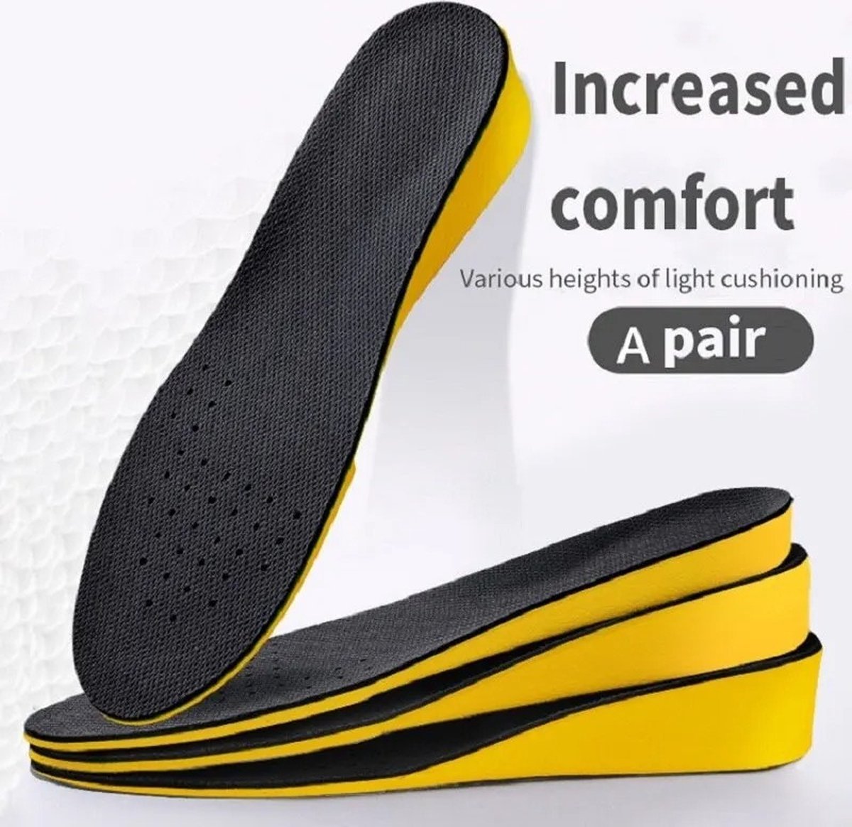 Onzichtbare Hoogteverhoging Inlegzolen voor Vrouwen en Mannen - Hak Lift Zoolpad met Ademend Schokabsorptie Kussen voor Voetverzorging, Comfort en Verhoogde Stijl