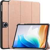 Case2go - Tablet hoes geschikt voor OnePlus Pad Go/ Oppo Pad Air2/Oppo Pad Neo - Tri-fold Case - Auto/Wake functie - Rose Goud