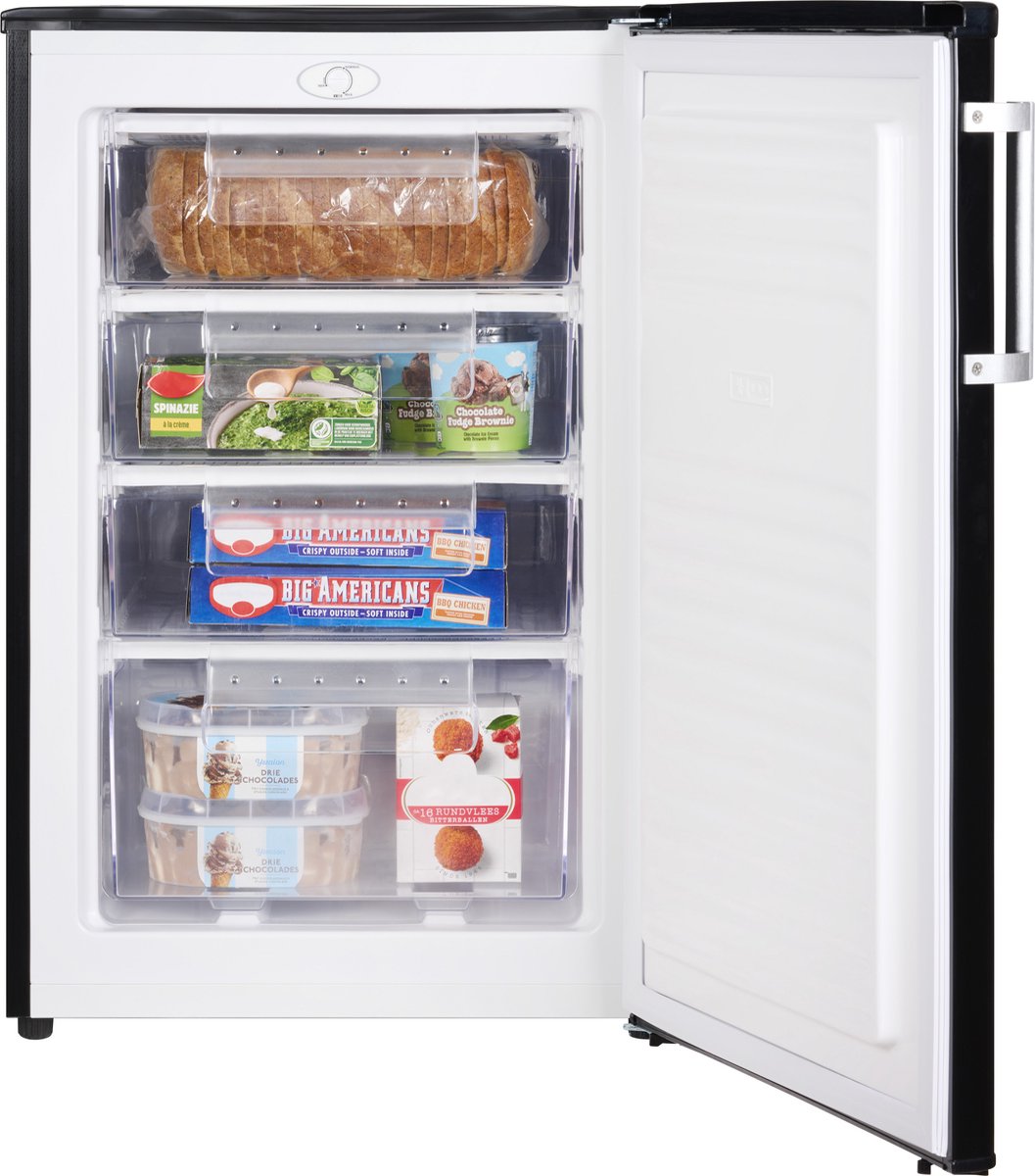 Everglades EVFR5526 - Tafelmodel Vriezer - Zwart - E Klasse - 92 Liter - 4 Lades - 5 Jaar Garantie