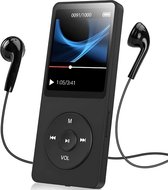 QProductz Mp3 Speler Bluetooth - Mp3 Speler met Opneemfunctie - Mp3 met 32GB Geheugenkaart - Zwart - Snel Oplaadbaar - Boeken Luisteren - Inclusief FM