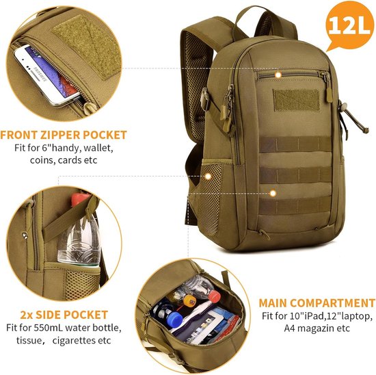 Sac à Dos Noir Pour Randonnée, étudiant Ou Sport - Nylon - Neuf Avec étiquettes - Marque Générique