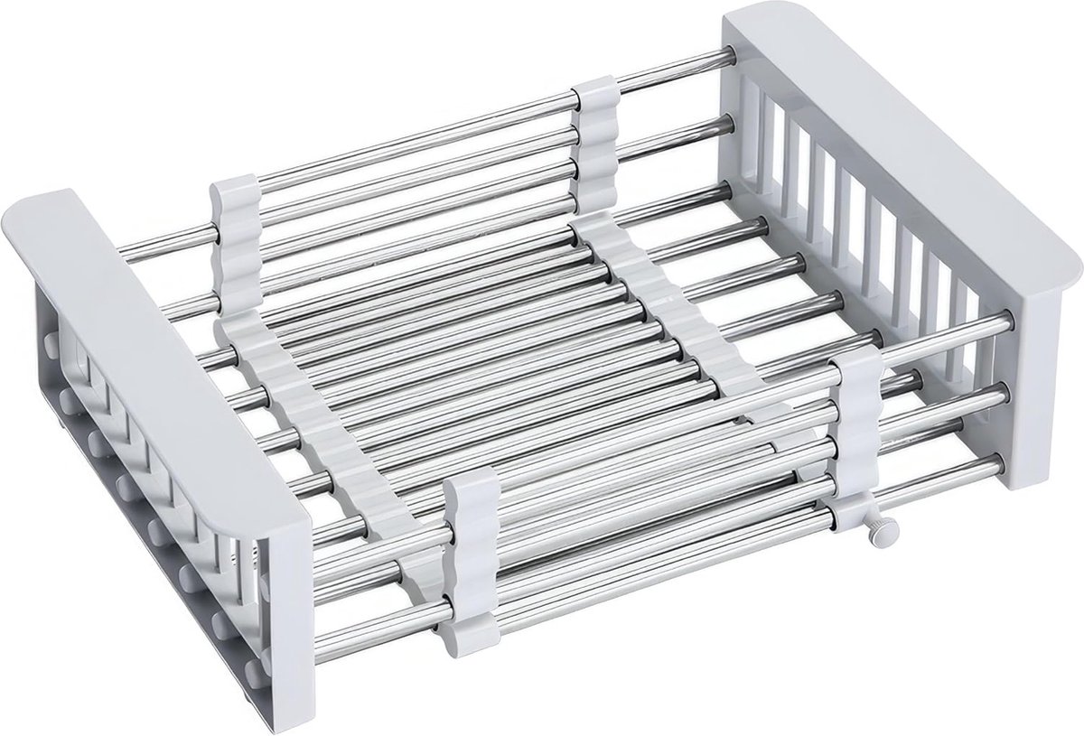 Goedkoopste Afdruiprek gootsteen, grijs afdruiprek, roestvrijstalen ilepelplank, gootsteenzeef, afdruipmat servies, voor kopjes, fruit, groenten, dish drying rack