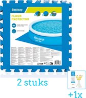 Bestway Vloertegels 50 x 50 cm - (8 stuks per verpakking) - Blauw - 2 stuks - Voordeelverpakking - Inclusief WAYS Testrips (1 stuks)