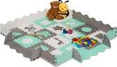 Relaxdays puzzel speelmat met rand - dieren en vormen - speeltegels foam - kruipmat baby