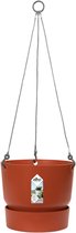 Elho Greenville Hangschaal 24 - Hangpot voor Buiten - 100% Gerecycled Plastic - Ø 23.5 x H 20.5 cm - Brique