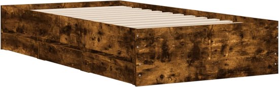 Bedframe bewerkt hout zwart 90x190 cm