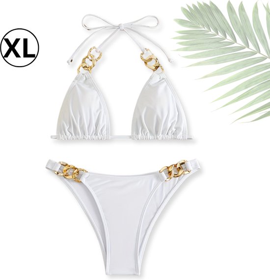 Livano Bikini Femme – Bikini Filles – Maillot de Bain – Push Up – Maillot de Nager Femme – Maillots de bain – Set Sexy – Haut et Bas – Wit – Taille XL