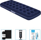 Matelas pneumatique Bestway - 1 Personne - 76 x 185 x 22 cm - Blauw - Hoeslaken inclus - Pompe et kit de réparation