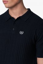 Quotrell Couture - JAY KNITTED POLO - NAVY/OFF WHITE - M