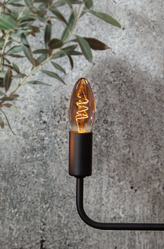 Led Rookglas Bol Kaarslamp - E14 - 3W - Super Warm Wit