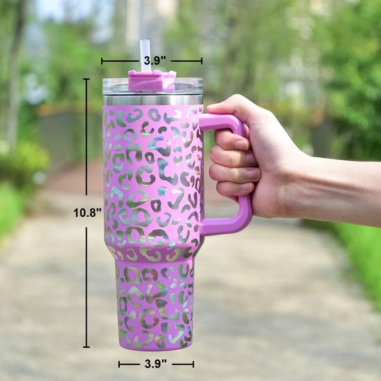 40 oz Gradient Kleur Tumblers met Handvat (Blauwe Luipaard...) van Simple Modern — afbeelding 4