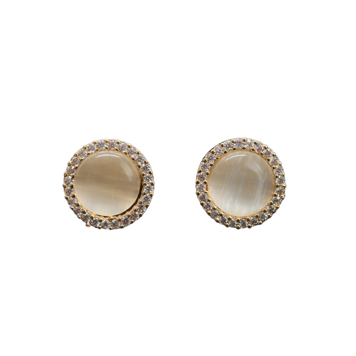 Despora - Anxiety oorbellen - Fidget Oorbellen - Stress Oorbellen - Anti Stress Oorbellen - Spinner Oorbellen - Spinning Earring - Draai Oorbellen - Sieraden - Goudkleurig RVS - Oorbellen (Parel)