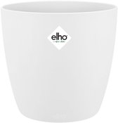 Elho Brussels Rond 16 - Bloempot voor Binnen - 100% Gerecycled Plastic - Ø 16.0 x H 14.7 cm - Wit