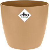 Elho Brussels Rond 18 - Pot De Fleurs pour Intérieur - Ø 18.3 x H 16.8 cm - Marron