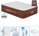 Bestway Alwayszair luchtbed - 2-Persoons - 152 x 203 x 51 cm - Bruin - Inclusief pomp - Hoeslaken - Kussen - Kussenbeschermer en Reparatieset