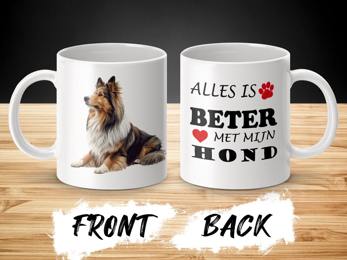 Mok Shetland Sheepdog Alles is beter met mijn hond - dog - doglover