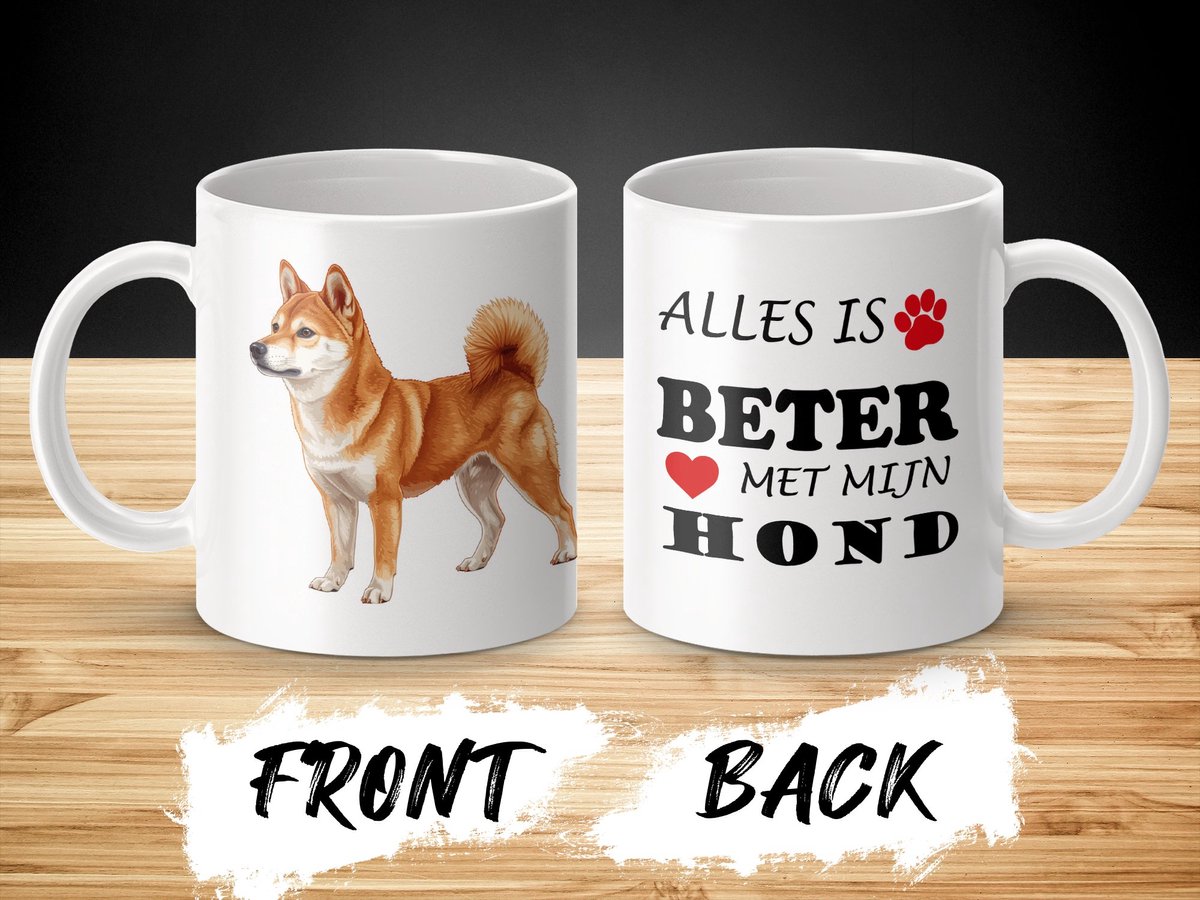 Mok Shiba Inu Alles is beter met mijn hond - dog - doglover
