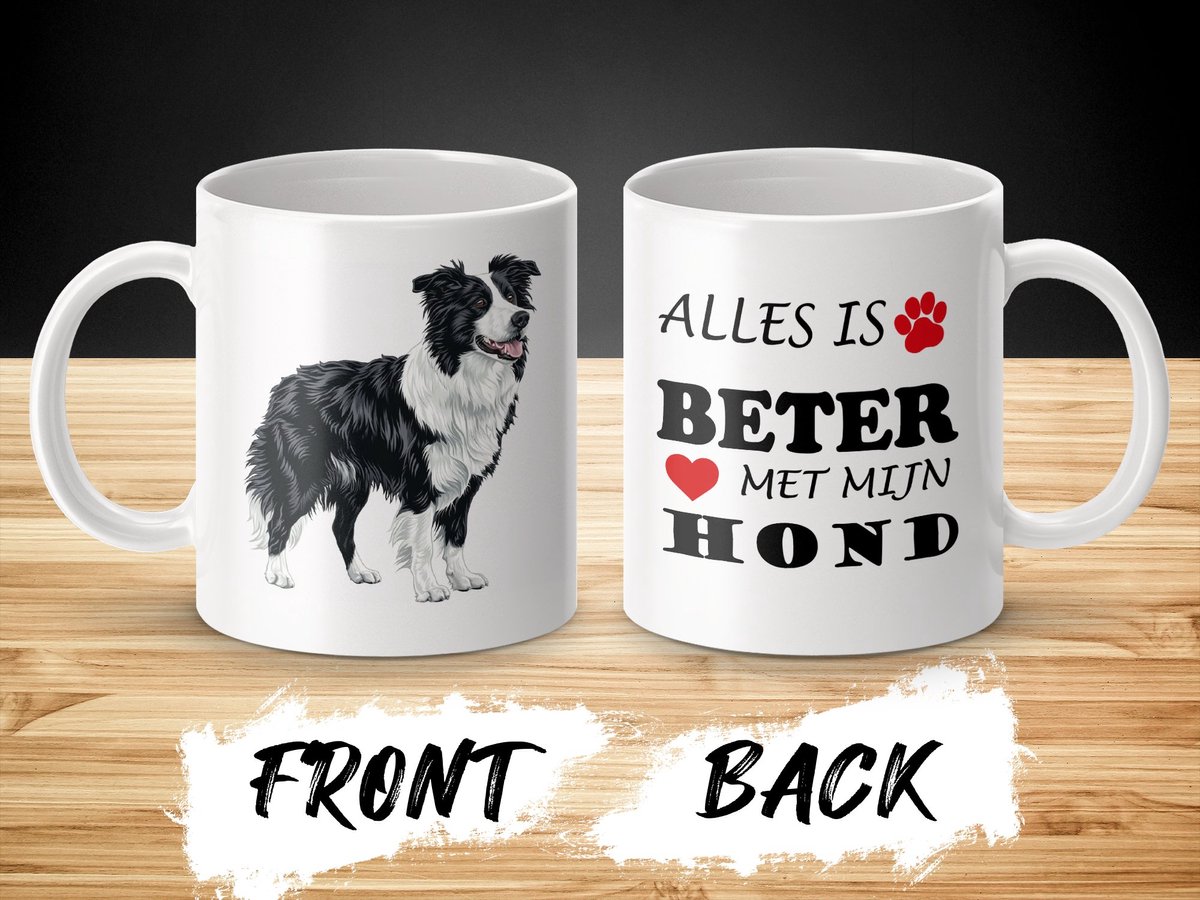 Mok Border Collie Alles is beter met mijn hond - dog - doglover