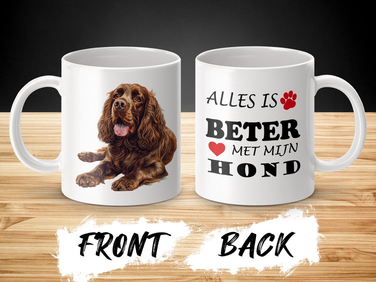 Mok Sussex Spaniel Alles is beter met mijn hond - dog - doglover