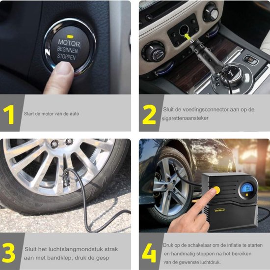 Draagbare Luchtcompressor DC 12V Mini Elektrische Bandenpomp voor Auto