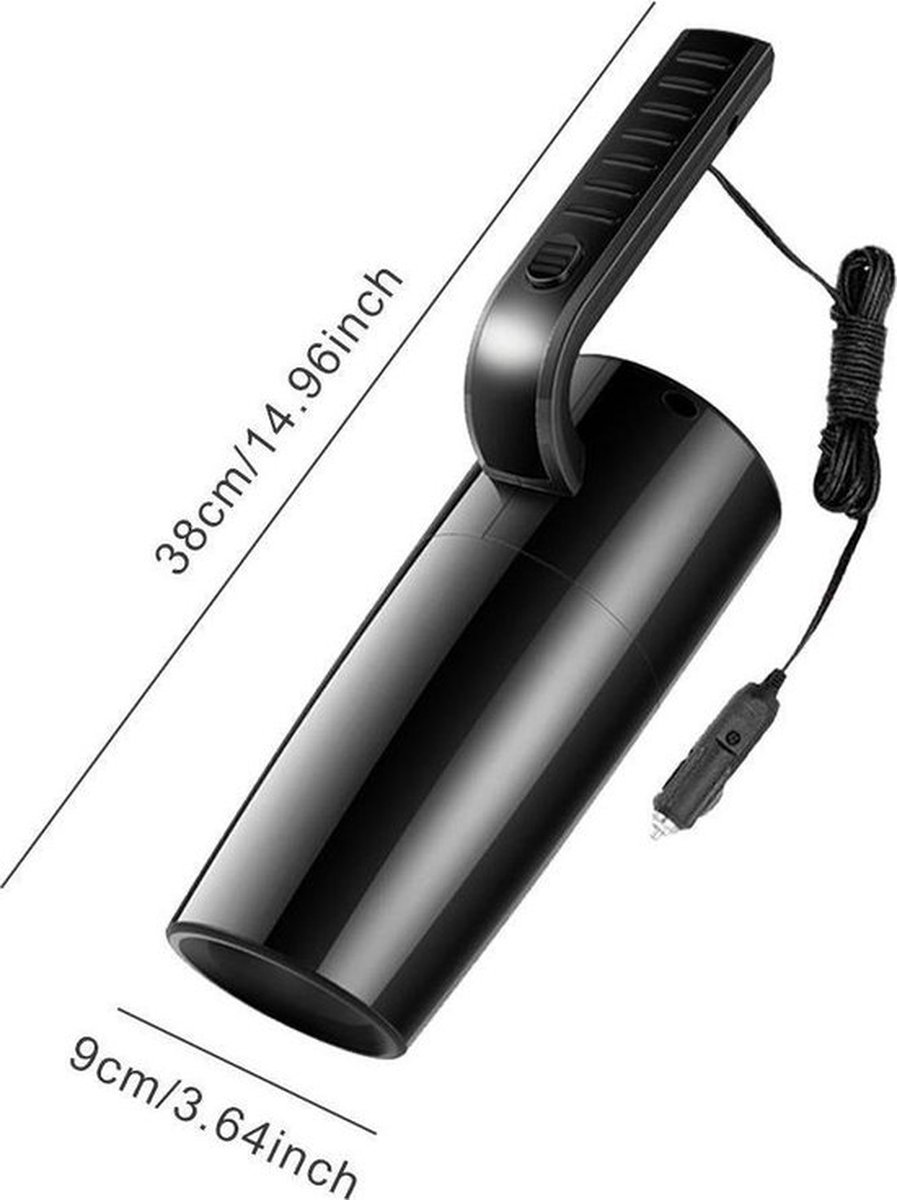 Auto Draadloze Kruimeldief Nat & Droog Stofzuiger Zwart - afbeelding 3