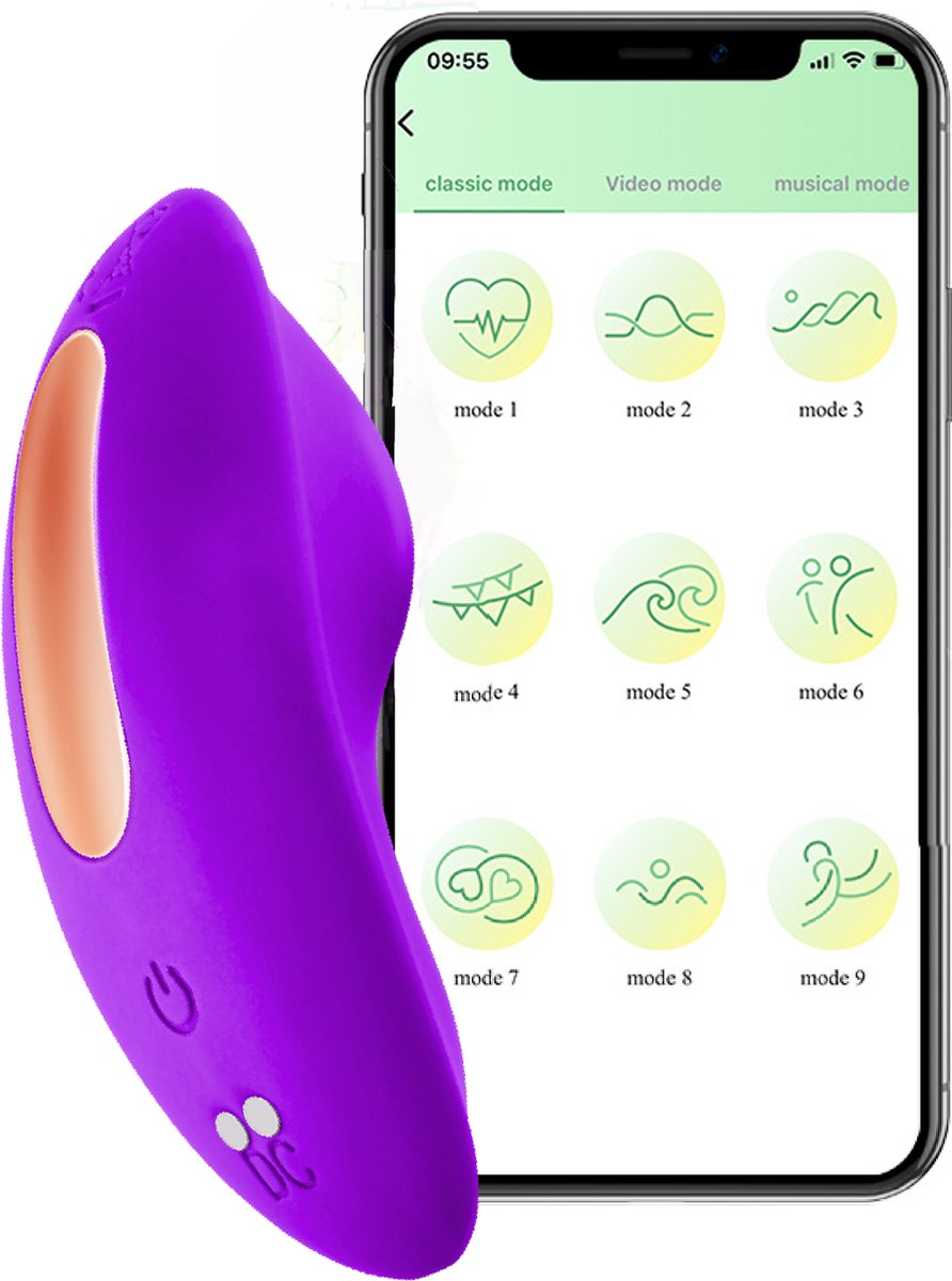 Goedkoopste Cupitoys® Draagbare vibrator met app - Paars - 9 standen - Vibrators voor vrouwen en mannen - Sex toys voor vrouwen en mannen