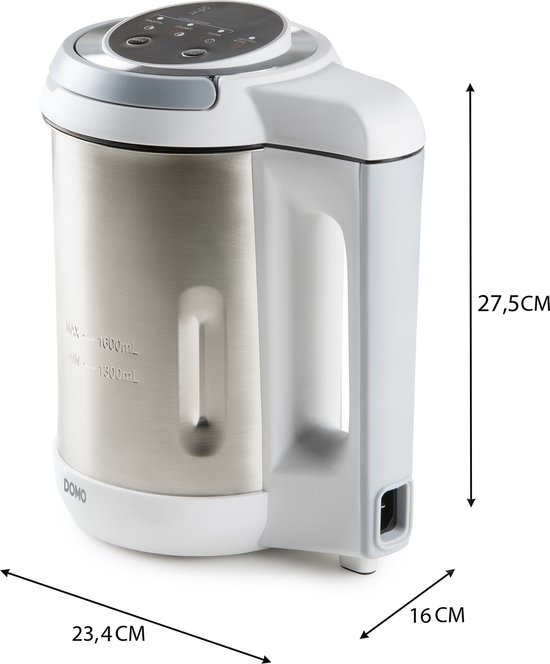 DOMO DO737BL Soepmaker Domo - 1,6 L - 4 programma's - Blender - RVS/Wit van Domo — afbeelding 5