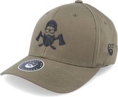 Hatstore- Wild Life Axe Logo Olive Flexfit - Bearded Man Cap