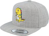 Hatstore- Kids Little Yellow Dinosaur Grey Snapback - Kiddo Cap Cap