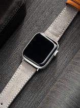 Apple Watch Leren Horlogeband - Grey Suede Harbor - 42mm, 44mm, 45mm