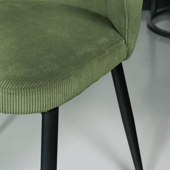 Chaise de salle à manger Coco chaise de salle à manger nervurée vert foncé