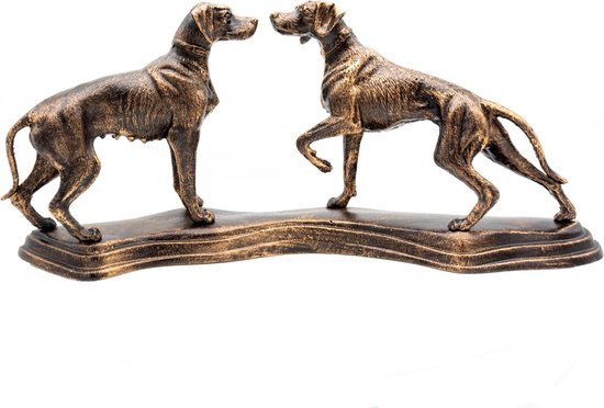 Hondenbeeld - Gietijzer Beeld - Woondecoratie - Hond Beeldje Hondenliefhebber - Interieur Decoratie - Hoge Kwaliteit Sculptuur - 49x14x21