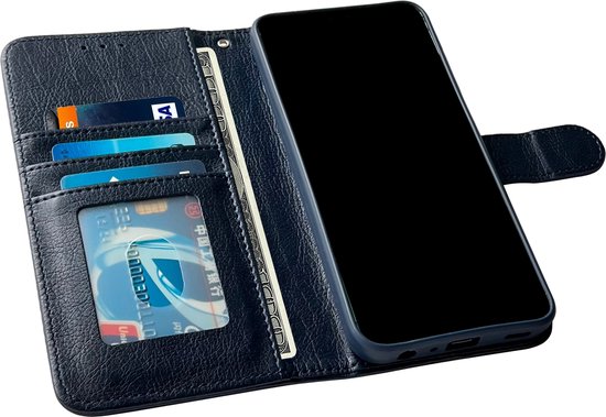 Casemania Étui pour Samsung Galaxy A25 - Blauw - Étui portefeuille de Luxe en similicuir