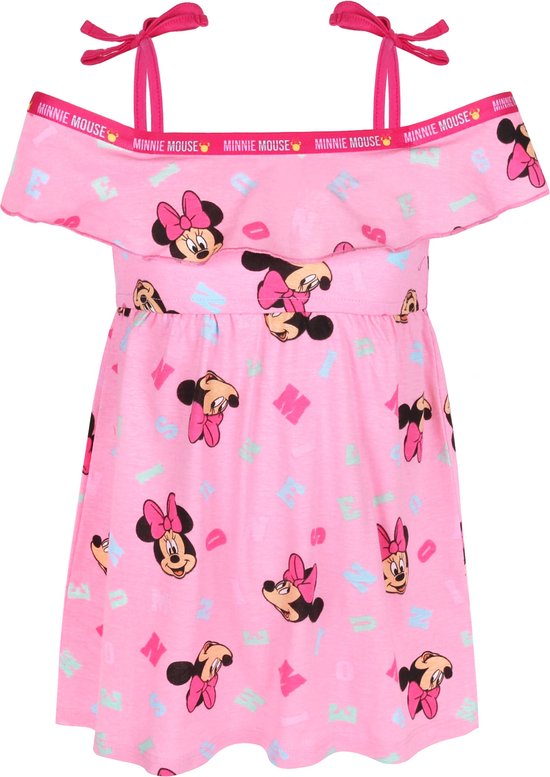 Roze, zomerse Spaanse jurk met letters - Minnie Mouse DISNEY