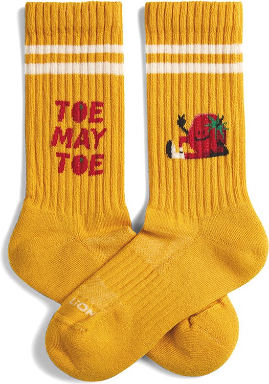 Jimmy Lion kids sokken athletic toe-may-toe geel - 26-30
