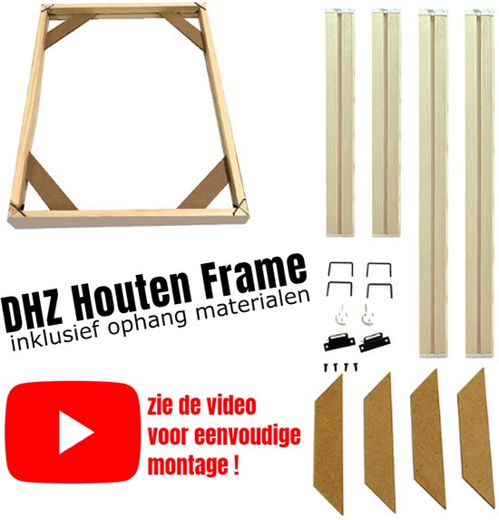 Allernieuwste.nl® Houten Frame voor Canvas Doek 50 x 40 cm - Schilderen op nummer - Diamond Painting