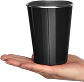 3x RVS drinkbekers zwart - hoogwaardige bekers 500 ml - campingbekers - breukvast en BPA-vrij (03 stuks - zwart)